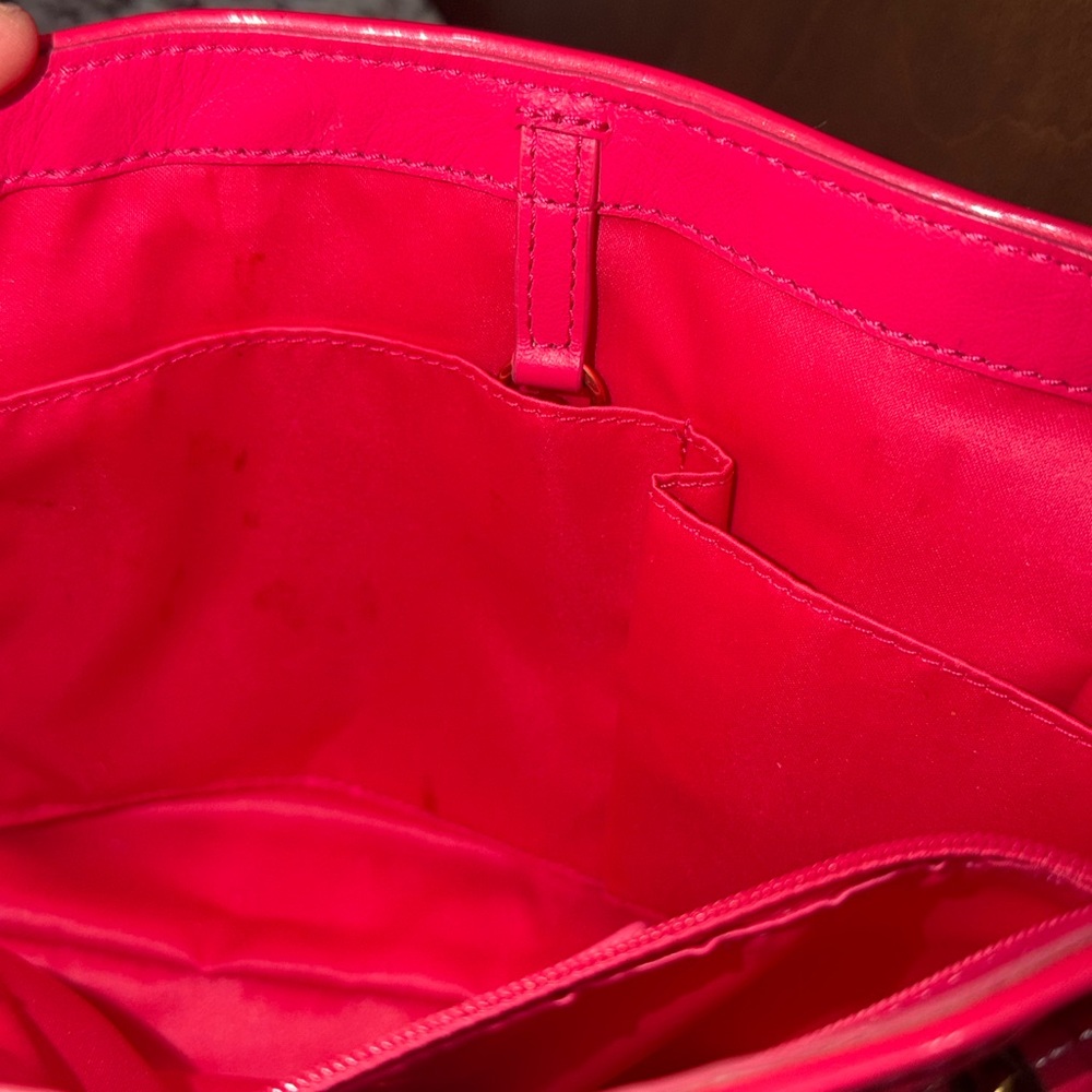 Coach Y2K Vibrant Pink Embossed Small Tote with Gold Accents - Picture 7 of 13
